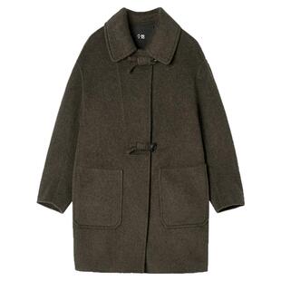 2025年冬装Outlets专柜 MA系列含绵羊毛长款双面尼毛呢外套大衣女