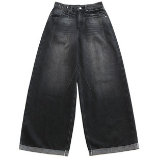 鹿与飞鸟“比例期刊”保暖棉质内抓绒显瘦复古两色直筒牛仔裤7167