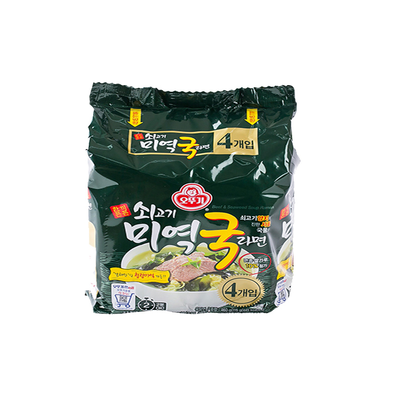 韩国进口不倒翁海带面115g*4袋海带汤拉面韩式速食方便面裙带泡面