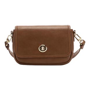 红蜻蜓斜挎包女士新款包包高级感日常通勤妈妈棕色单肩手提小方包