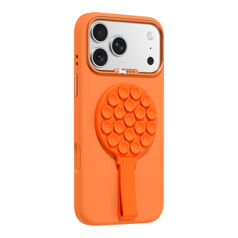 MASFEIL × 橙色磁吸吸盘适用苹果17Promax手机壳新款液态硅胶iPhone17Pro套高级感ip17pm小众简约纯色创意女