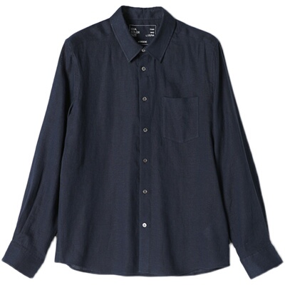 目羡多色入早秋凉爽舒适彩色全亚麻商务休闲长袖衬衫男MCS07003