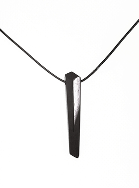 黑檀木原创多面体不规则长款吊坠