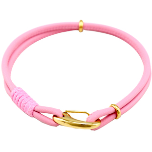 红色皮绳手链绳可穿珠串黄金转运珠男女情侣马年本命年编织手绳粗