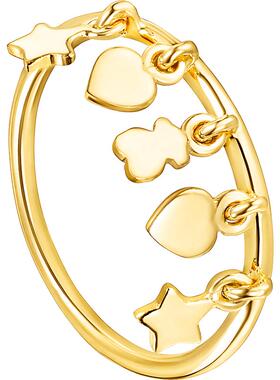 COOLJOY戒指925银镀金气质指环