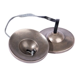 藏式黄铜手工碰铃尼泊尔撞铃碰钟丁夏铜钹盒天赐官福民族西藏空铜