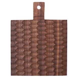 日式黑胡桃木托盘简约轻奢手刻龟甲小木盘日料寿司小方盘木制果盘