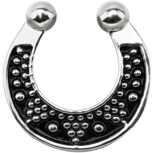 无需穿孔鼻中隔环欧美个性朋克鼻环鼻钉无洞鼻夹抹油设计穿刺饰品