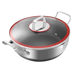 电磁炉火锅专用双耳不粘锅家用加厚汤锅打边炉锅316不锈钢火锅盆