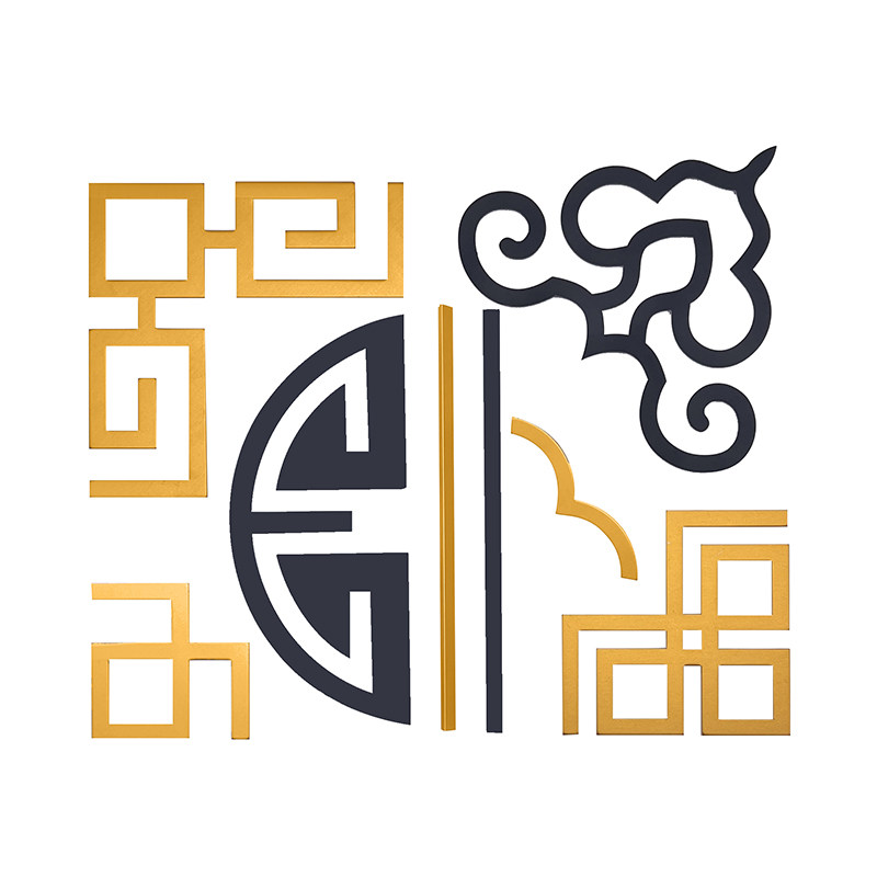 铝合金T型条平线条护墙板金属压线条新中式门板转角配件角花造型