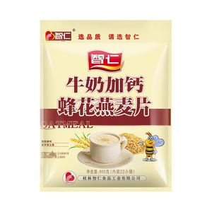 智仁经典牛奶加钙蜂花燕麦片800g