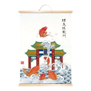2025新款励志鲤鱼跃龙门挂画海报装饰客厅书房高考祝福激励挂饰