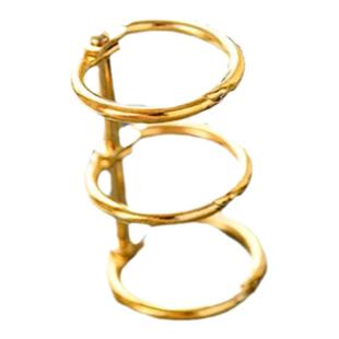 可得优三孔环三连环学习收纳考研活页金属圈笔记分类讲义考试防爆本3孔6孔装订安静书铁圈六孔台历相册金银黑