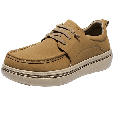 森达简约通勤春秋复古工装男皮鞋