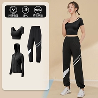 Черная куртка, комплект, белые штаны для отдыха, короткий рукав, 3 предмета