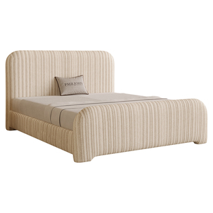 PAULJOHN新款极简奢儿童床现代别墅儿童房男孩女孩进口棉麻布艺床