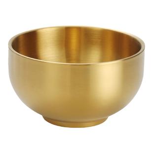 304不锈钢米饭碗儿童餐碗小吃碗金色调料碗餐厅泡菜泡面碗汤碗