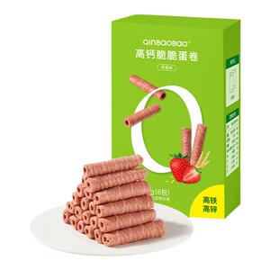 亲宝宝蛋卷富含钙铁锌酥脆饼干儿童零食草莓味