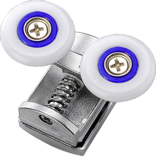 淋浴房滑轮圆弧玻璃门吊轨弹跳轮老式浴室推拉移门摇摆挂滚轮配件