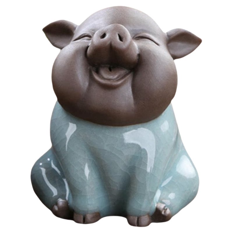 陶瓷可爱生肖小猪茶宠家居摆件