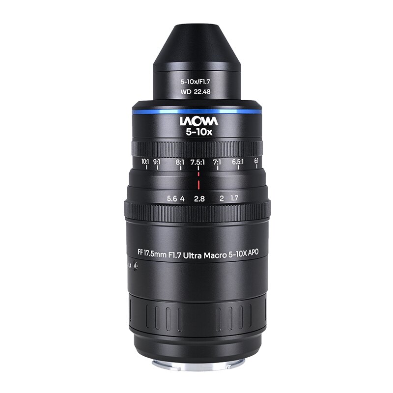 老蛙Aksen MC1-5X放大45mmF2.8 MC5-10X 17.5mm F1.7倍率微距镜头