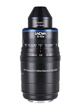 老蛙Aksen MC1-5X放大45mmF2.8 MC5-10X 17.5mm F1.7倍率微距镜头