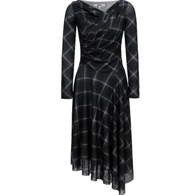 ONLY下摆交叉荡领中长款连衣裙