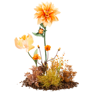 复古秋假花仿真花摆设网红打卡拍照区场景布置巨型纸花蝴蝶造景