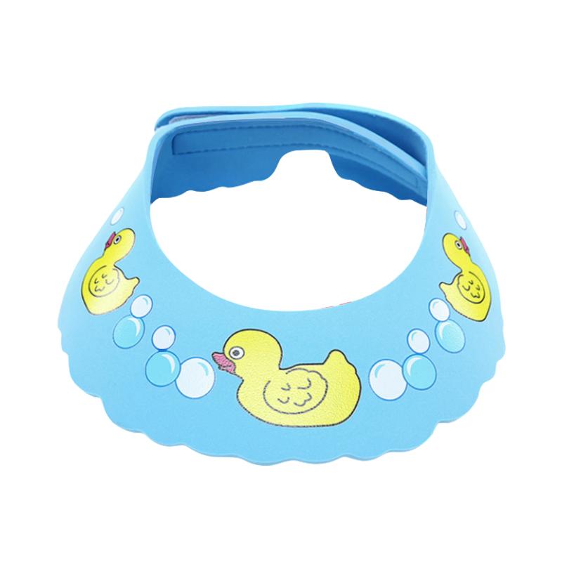 马博士婴儿护眼洗头帽小黄鸭宝宝洗澡加宽沐浴帽魔术贴儿童洗发帽
