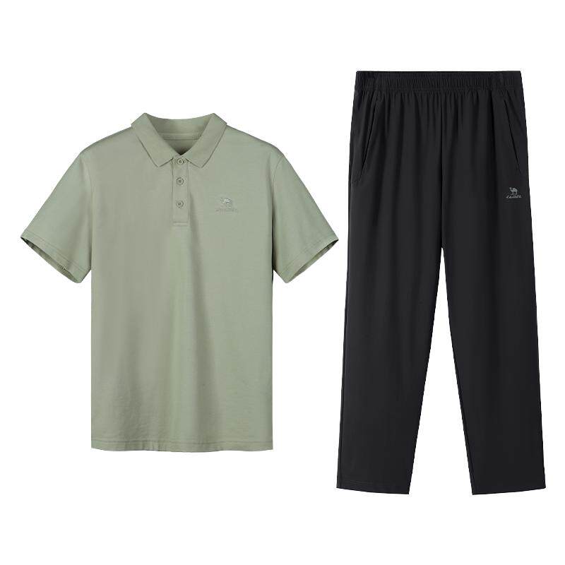 骆驼夏季冰感速干POLO运动套装