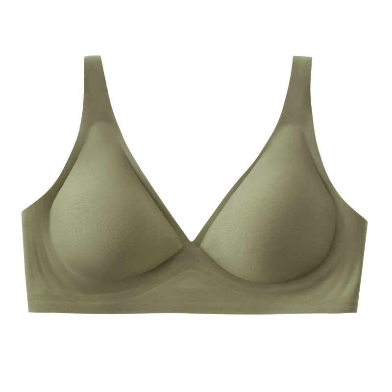 无痕内衣一片式小胸聚拢肤色裸感光面果冻条无钢圈软支撑文胸