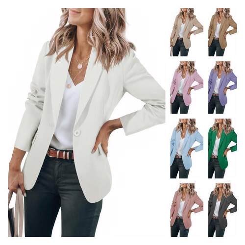 P 50196 Single button blazer women suit coat 单排扣西装领女