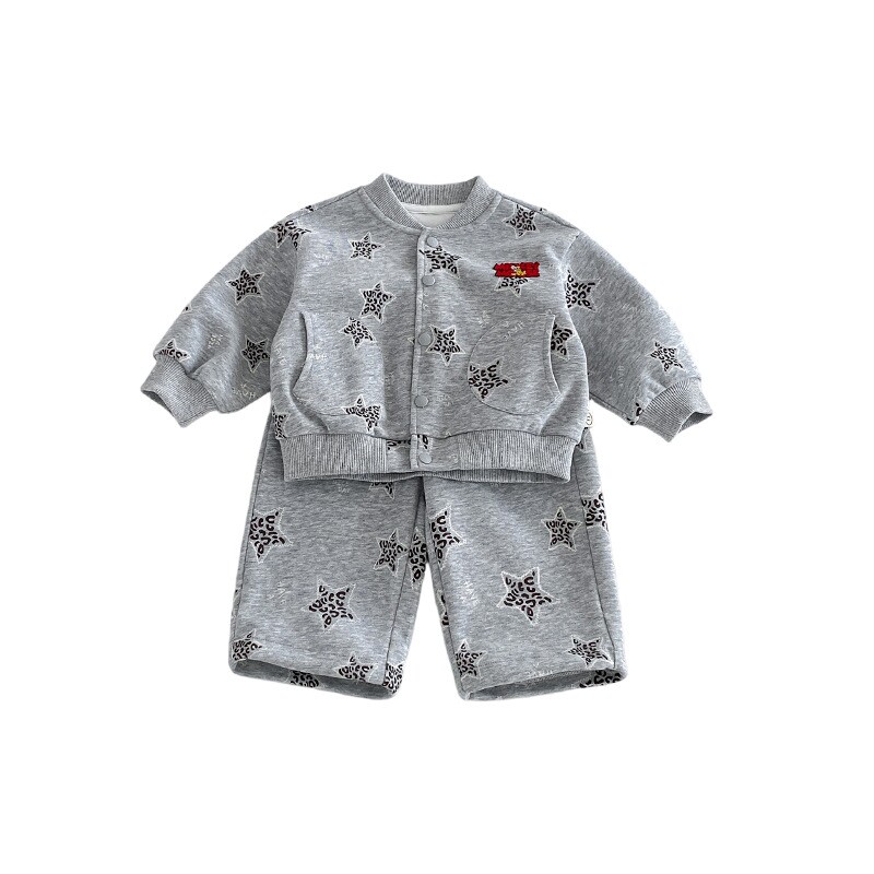 男童秋装五角星棒球服卫裤两件套