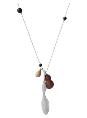 豆豆同款檀木葫芦长款吊坠项链女