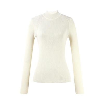 秋水伊人羊毛套头半高领毛针织衫