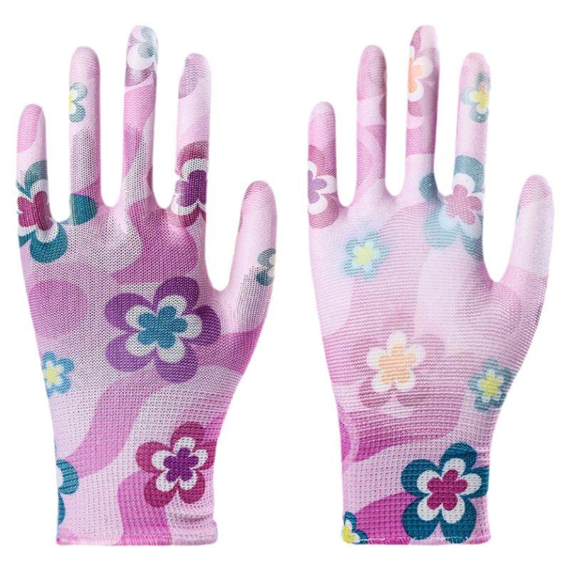 女士手掌涂胶手套防滑耐磨花色薄