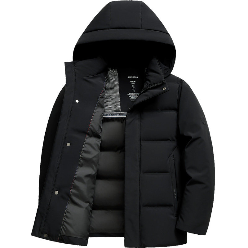 雪中飞羽绒服男中年爸爸装短款纯色