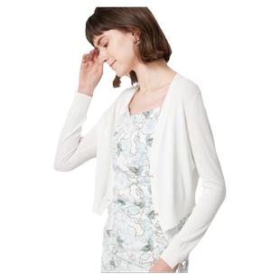 夏季新品冰丝针织开衫短款长袖吊带连衣裙防晒外搭白色薄款小披肩