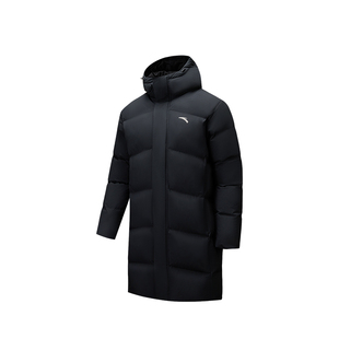 安踏羽绒服中长款男款2025冬季新款过膝加绒保暖抗寒加厚连帽外套