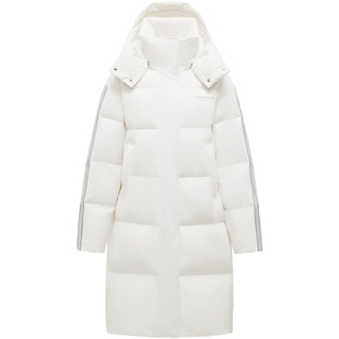 坦博尔经典款冬装羽绒服男女款中长款过膝保暖舒适可脱卸帽面包服