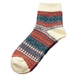 袜子男士短袜复古民族风毛线袜双针双路无骨粗针秋季潮低帮中筒袜