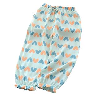 儿童绵绸灯笼裤女童洋气宽松薄裤子束脚裤宝宝防蚊裤空调裤沙滩裤