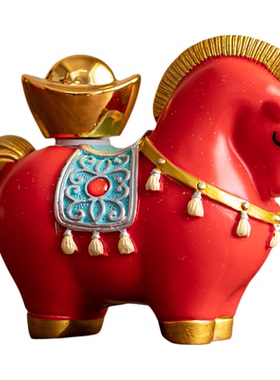 国潮马吉祥物摆件马年卡通桌面装饰品新年伴手礼新款小马生肖摆件