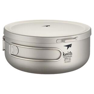 KEITH铠斯钛碗饭盒大号便当盒外出便携式家用户外纯钛餐具泡面碗