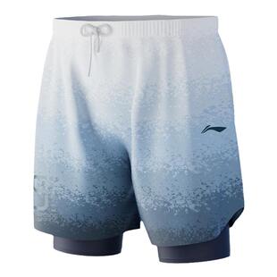 李宁泳裤男款2025新款双层成人沙滩游泳裤男士大码男生防尴尬装备