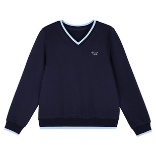 春秋时尚v领女士卫衣2026新款爆款高端洋气女装宽松无帽正肩上衣