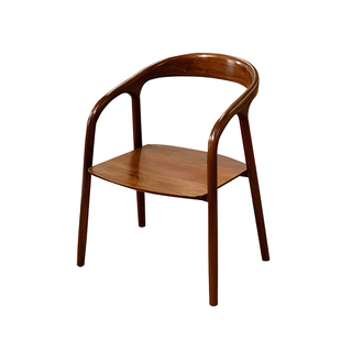 实木餐椅家用靠背椅扶手座椅现代简约靠背凳子舒美特牛角椅总统椅