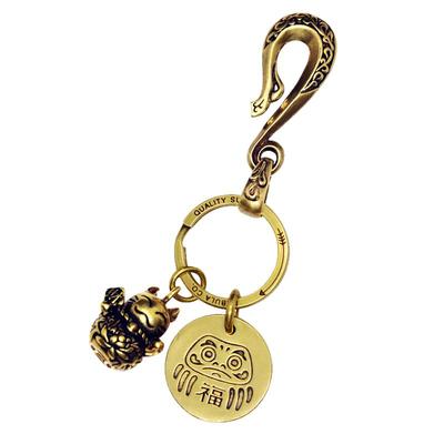 原创手工黄铜开运祈福吉达摩挂件