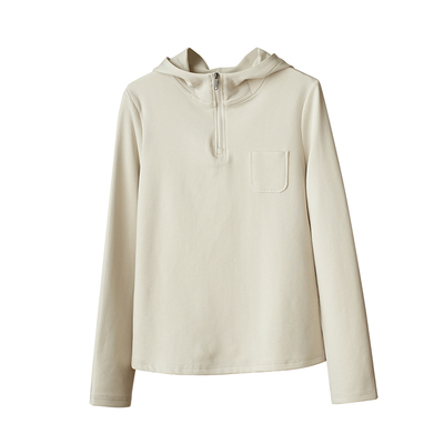 300g薄绒莱赛尔棉女士连帽T恤衫