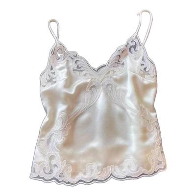 白色v领蕾丝吊带背心女夏季新款